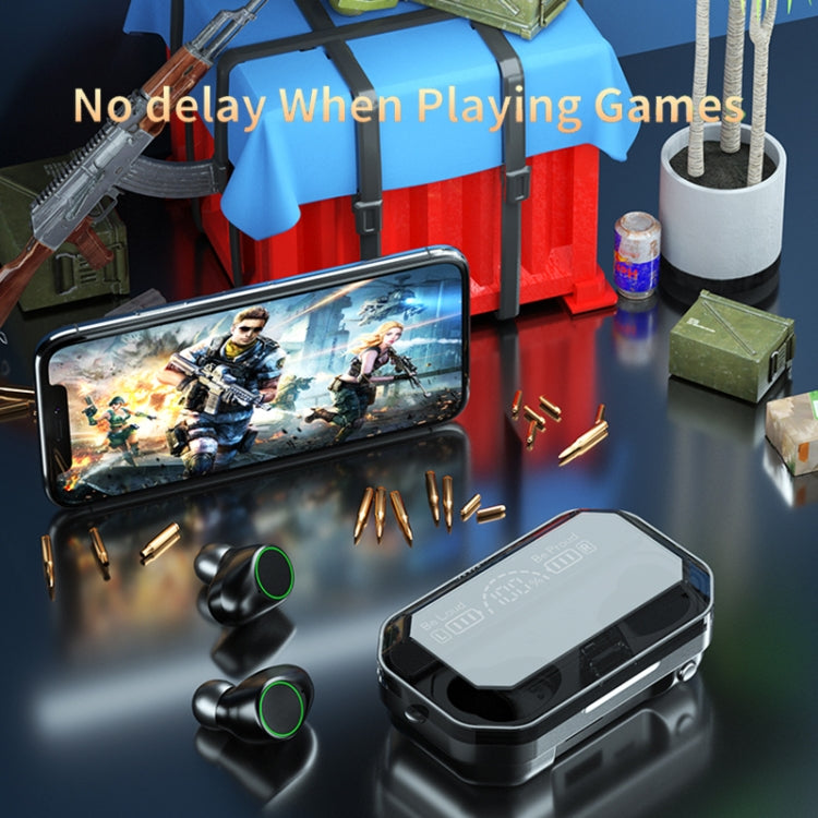 A16 TWS CVC8.0 and DSP Dual Noise Cancelling Touch Bluetooth Earphone with Magnetic Charging Box, Support Three-screen LED Power Display & HD Call & Siri & Power Bank(Black)