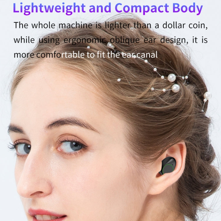 A16 TWS CVC8.0 and DSP Dual Noise Cancelling Touch Bluetooth Earphone with Magnetic Charging Box, Support Three-screen LED Power Display & HD Call & Siri & Power Bank(Black)