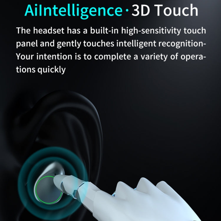 A16 TWS CVC8.0 and DSP Dual Noise Cancelling Touch Bluetooth Earphone with Magnetic Charging Box, Support Three-screen LED Power Display & HD Call & Siri & Power Bank(Black)