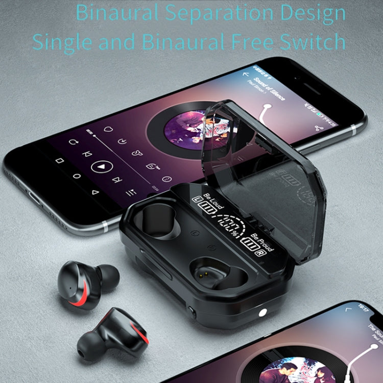 A17 TWS CVC8.0 and DSP Dual Noise Cancelling Touch Bluetooth Earphone with Magnetic Charging Box, Support Three-screen LED Power Display & Flashlight & HD Call & Siri & Power Bank(Black)