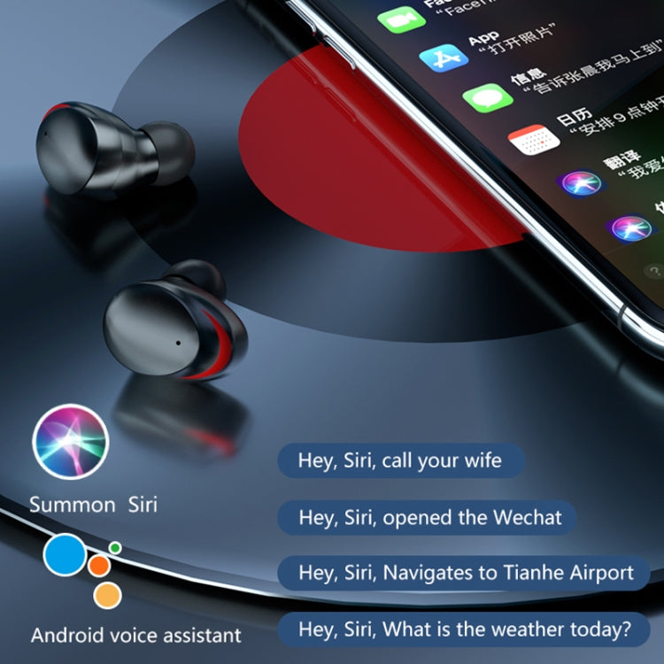 A17 TWS CVC8.0 and DSP Dual Noise Cancelling Touch Bluetooth Earphone with Magnetic Charging Box, Support Three-screen LED Power Display & Flashlight & HD Call & Siri & Power Bank(Black)