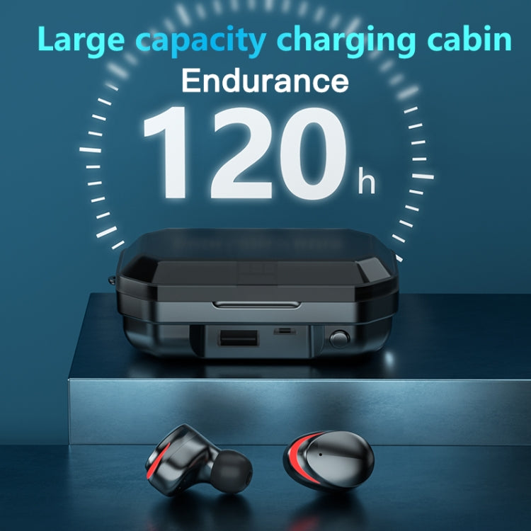 A17 TWS CVC8.0 and DSP Dual Noise Cancelling Touch Bluetooth Earphone with Magnetic Charging Box, Support Three-screen LED Power Display & Flashlight & HD Call & Siri & Power Bank(Black)