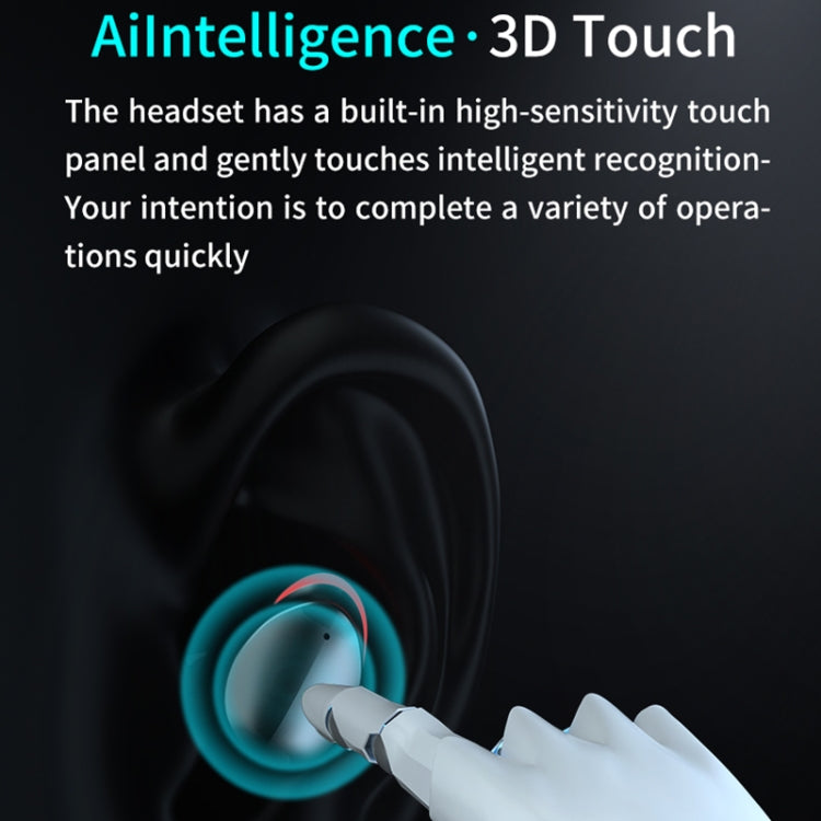 A17 TWS CVC8.0 and DSP Dual Noise Cancelling Touch Bluetooth Earphone with Magnetic Charging Box, Support Three-screen LED Power Display & Flashlight & HD Call & Siri & Power Bank(Black)