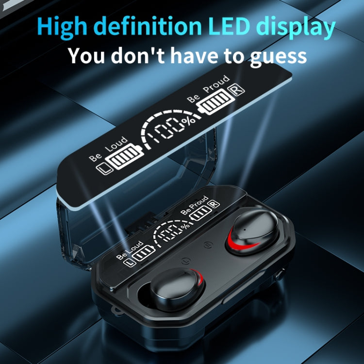 A17 TWS CVC8.0 and DSP Dual Noise Cancelling Touch Bluetooth Earphone with Magnetic Charging Box, Support Three-screen LED Power Display & Flashlight & HD Call & Siri & Power Bank(Black)