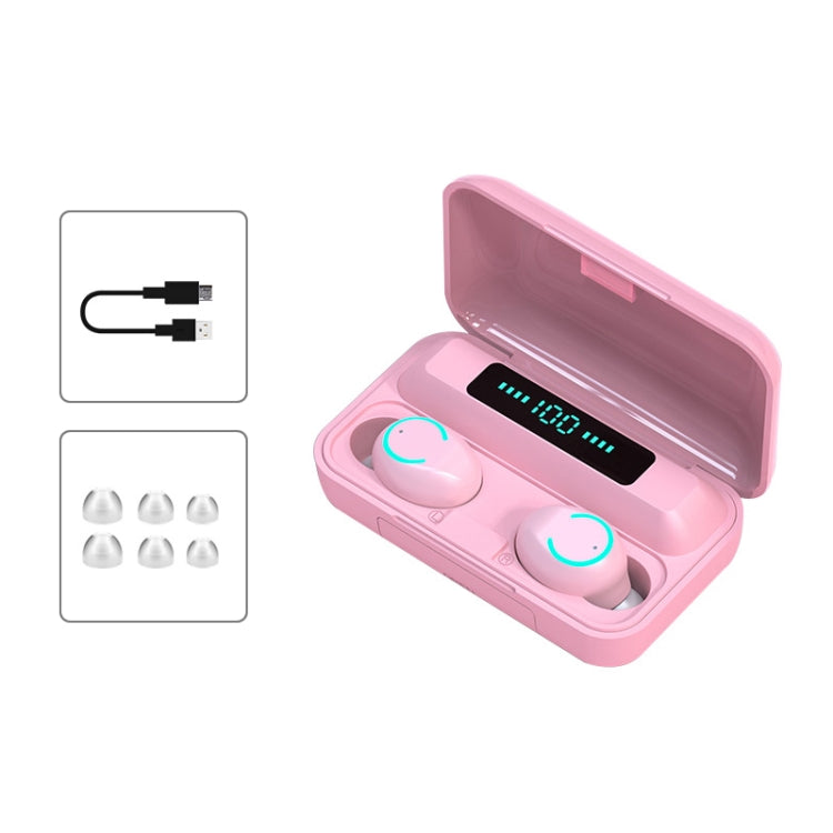 F9-9 TWS CVC8.0 Noise Cancelling Bluetooth Earphone with Charging Box, Support Touch Lighting Effect & Three-screen LED Power Display & Power Bank & Mobile Phone Holder & HD Call & Voice Assistant