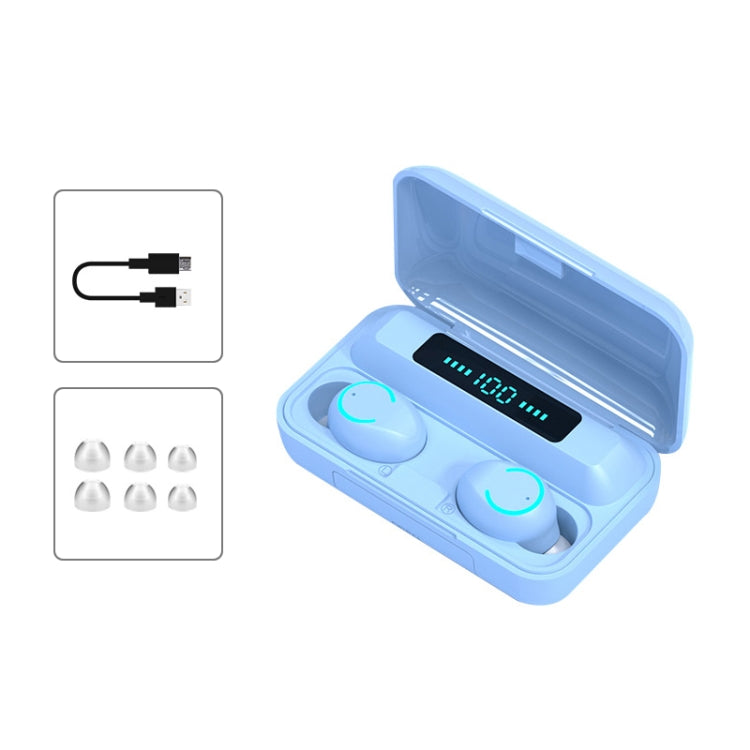 F9-9 TWS CVC8.0 Noise Cancelling Bluetooth Earphone with Charging Box, Support Touch Lighting Effect & Three-screen LED Power Display & Power Bank & Mobile Phone Holder & HD Call & Voice Assistant