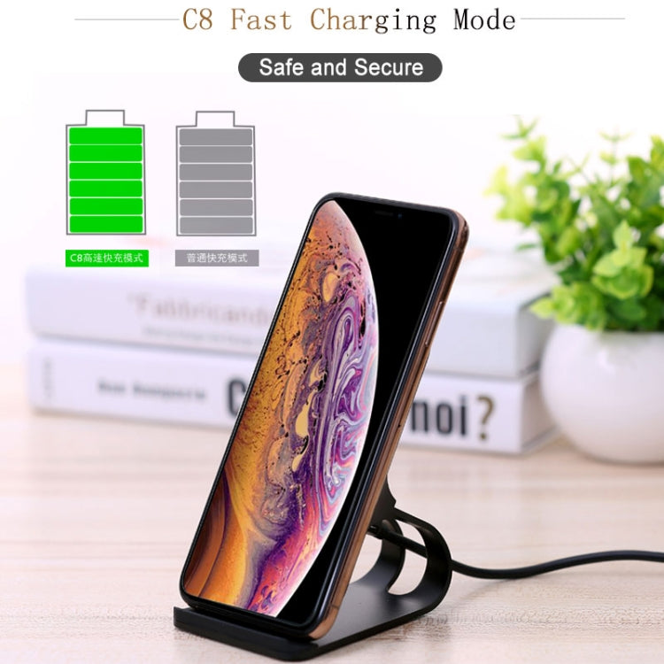 HQ-W8 10W Aluminum Alloy Qi Standard Wireless Mobile Phone Charging Stand Charger, For iPhone, Huawei, Xiaomi, HTC, Sony and Other Smart Phones