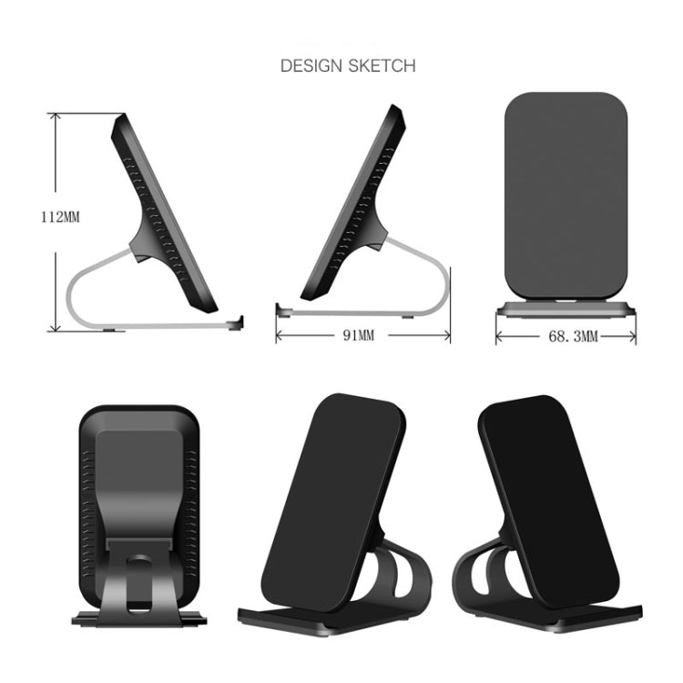 HQ-W8 10W Aluminum Alloy Qi Standard Wireless Mobile Phone Charging Stand Charger, For iPhone, Huawei, Xiaomi, HTC, Sony and Other Smart Phones