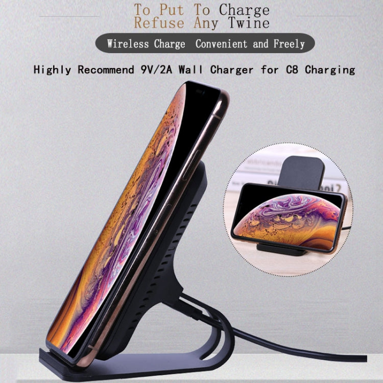 HQ-W8 10W Aluminum Alloy Qi Standard Wireless Mobile Phone Charging Stand Charger, For iPhone, Huawei, Xiaomi, HTC, Sony and Other Smart Phones