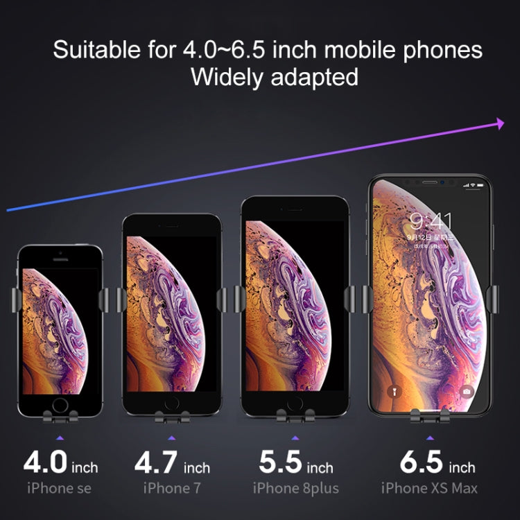 JOYROOM JR-ZS178 Gravity Car Mount Phone Holder, For iPhone, Galaxy, Sony, Lenovo, HTC, Huawei and other 4.0-6.5 inch Smartphones (Black)