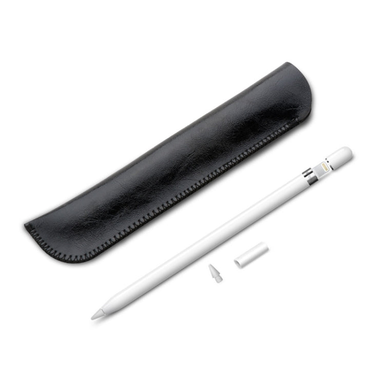 HQ57 Genuine Leather Texture Apple Pencil Plug-in Capacitive Pen Protective Case for iPad Pro