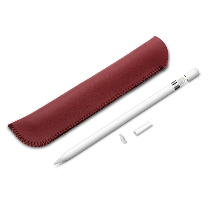HQ57 Genuine Leather Texture Apple Pencil Plug-in Capacitive Pen Protective Case for iPad Pro