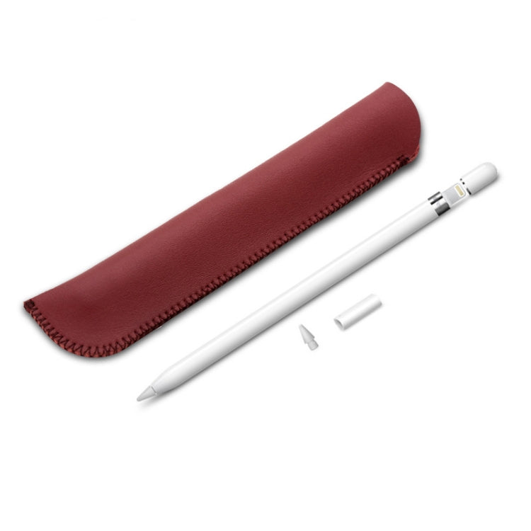 HQ57 Genuine Leather Texture Apple Pencil Plug-in Capacitive Pen Protective Case for iPad Pro
