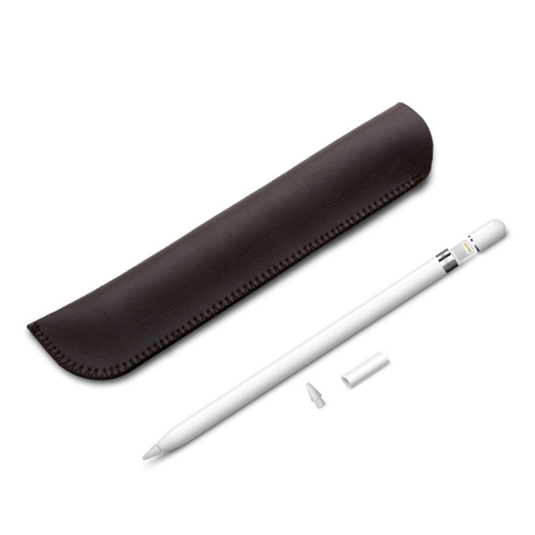HQ57 Genuine Leather Texture Apple Pencil Plug-in Capacitive Pen Protective Case for iPad Pro