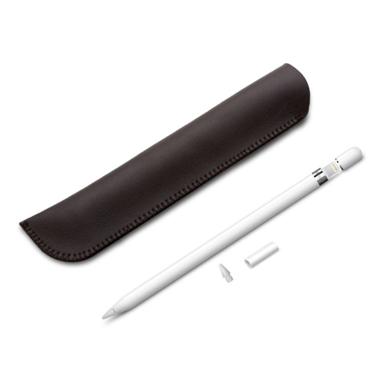 HQ57 Genuine Leather Texture Apple Pencil Plug-in Capacitive Pen Protective Case for iPad Pro