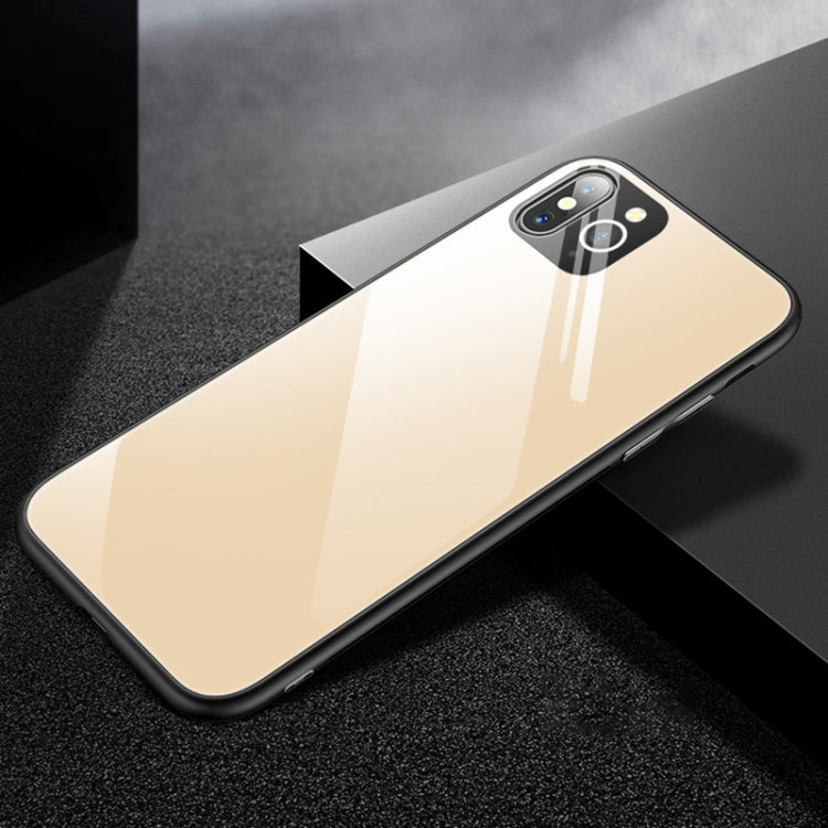 For iPhone X / XS Creative Gradient Tempered Glass Protective Case