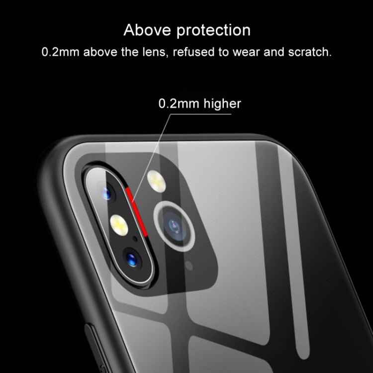 For iPhone X / XS Creative Gradient Tempered Glass Protective Case