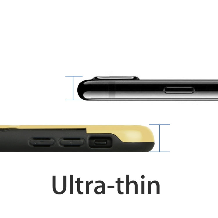 For iPhone X / XS Ultrathin TPU + PC Protective Case with Card Slot & Holder