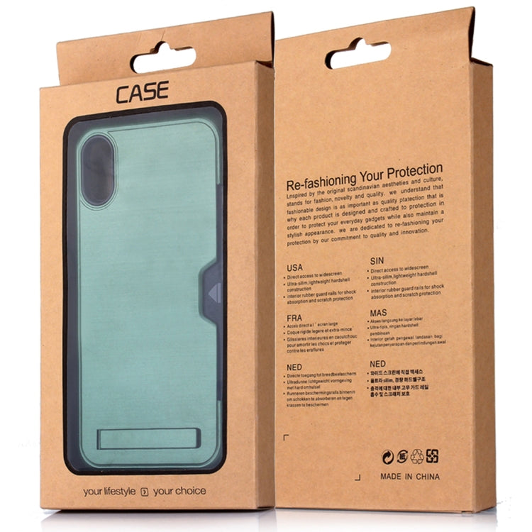 For iPhone X / XS Ultrathin TPU + PC Protective Case with Card Slot & Holder