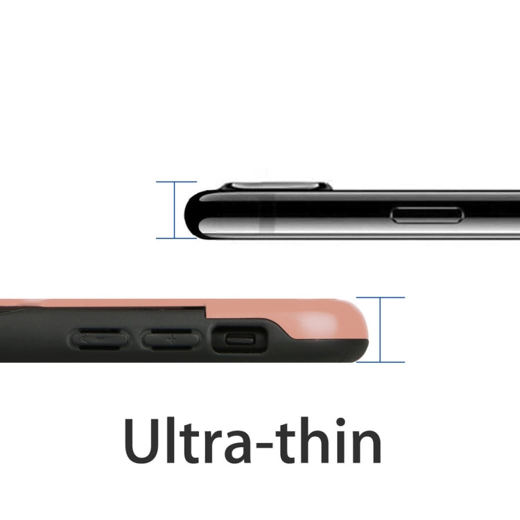 For iPhone X / XS Ultrathin TPU + PC Protective Case with Card Slot & Holder