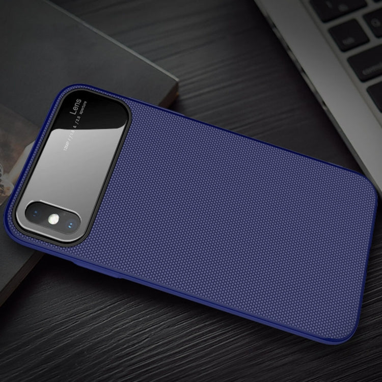 For iPhone X / XS Lenuo LeJazz Series Shockproof TPU + Glass Protective Case (Blue)