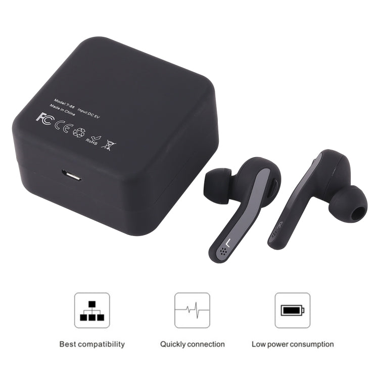 T-88 TWS Bluetooth V5.0 Wireless Stereo Earphones with Magnetic Charging Box