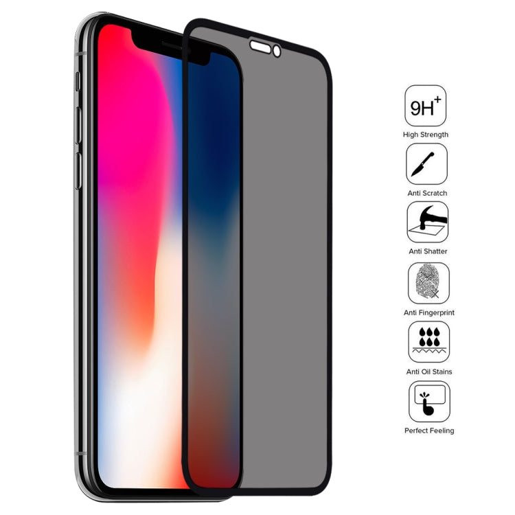 For iPhone X / XS 9H 6D Anti-peep Tempered Glass Film