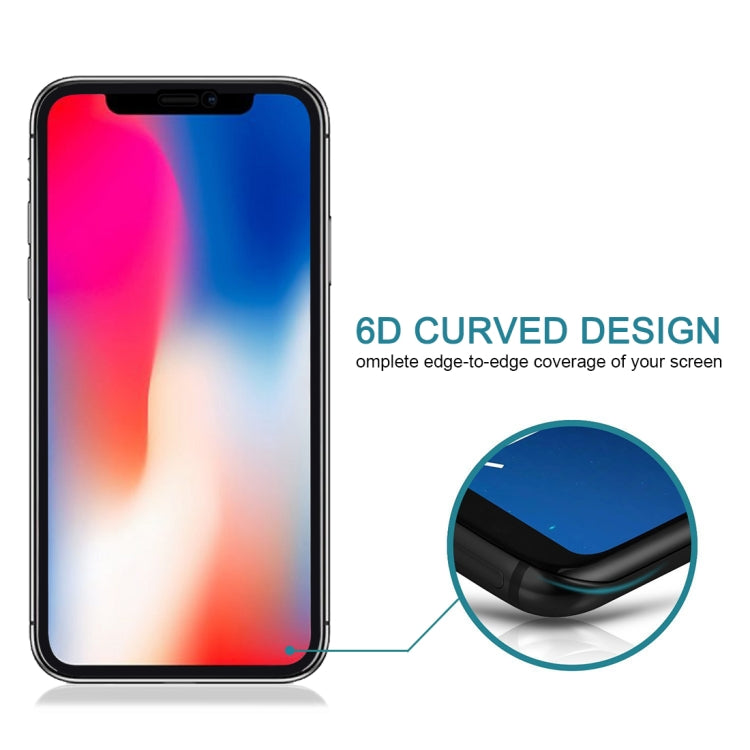 For iPhone X / XS 9H 6D Anti-peep Tempered Glass Film