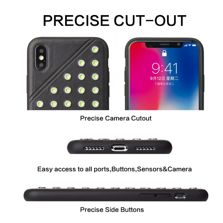 For iPhone X / XS Star Series Retro Crazy Horse Texture PU Leather Case