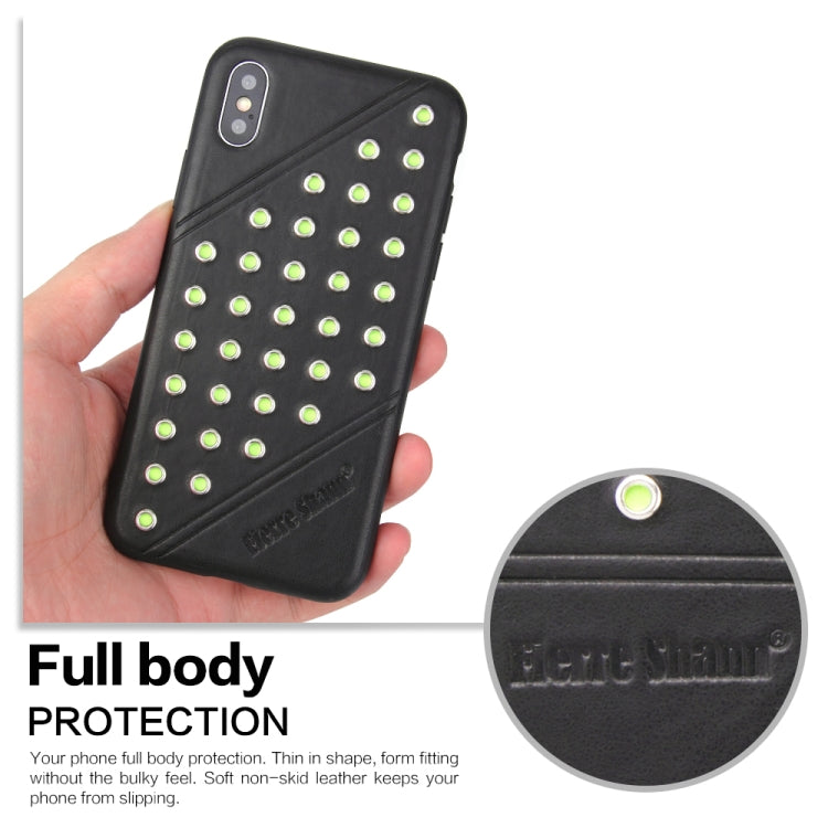 For iPhone X / XS Star Series Retro Crazy Horse Texture PU Leather Case