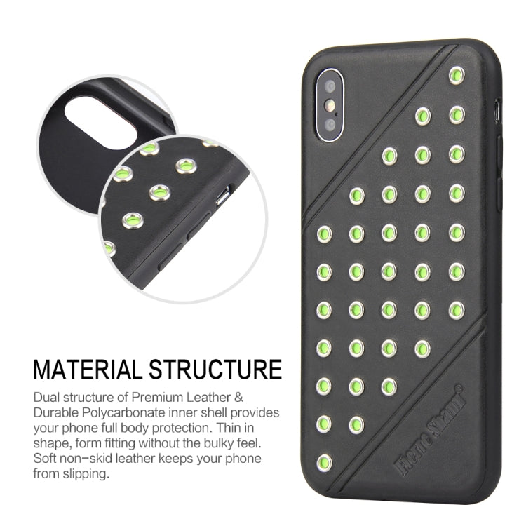 For iPhone X / XS Star Series Retro Crazy Horse Texture PU Leather Case