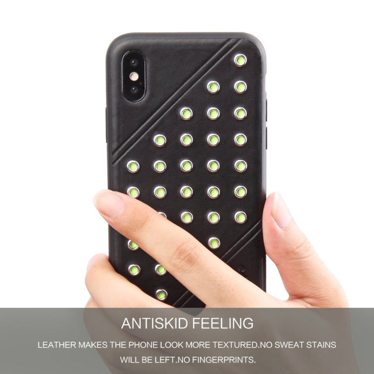 For iPhone X / XS Star Series Retro Crazy Horse Texture PU Leather Case