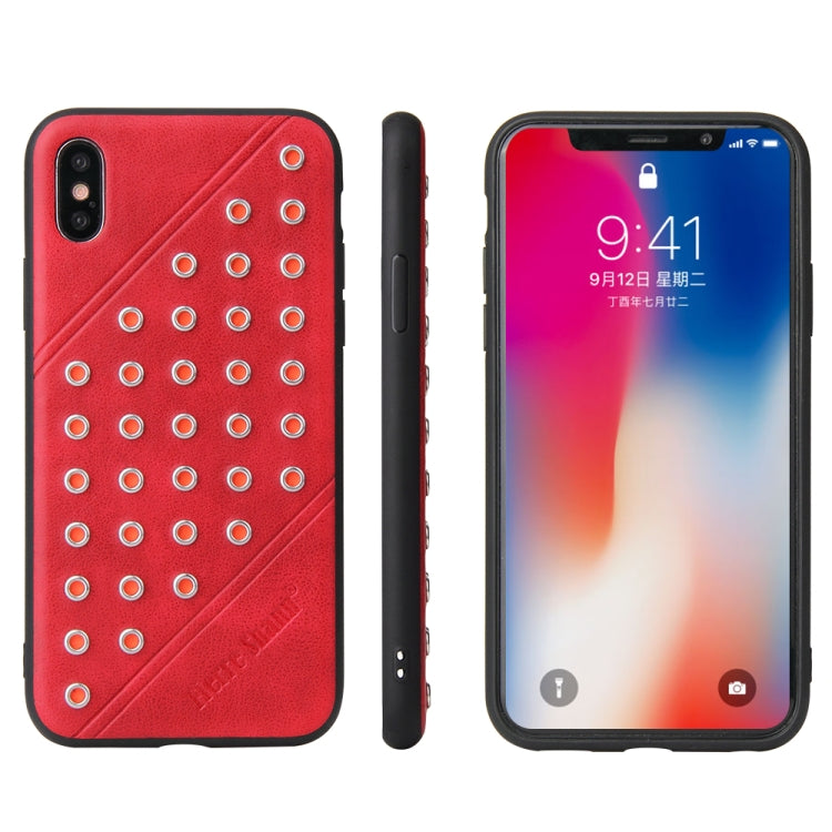 For iPhone X / XS Star Series Retro Crazy Horse Texture PU Leather Case