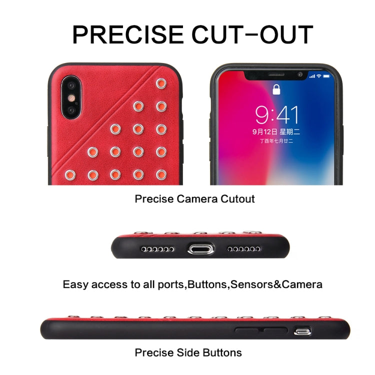 For iPhone X / XS Star Series Retro Crazy Horse Texture PU Leather Case