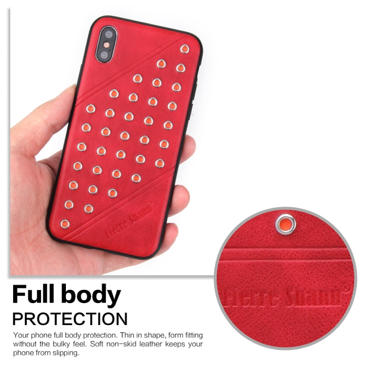 For iPhone X / XS Star Series Retro Crazy Horse Texture PU Leather Case