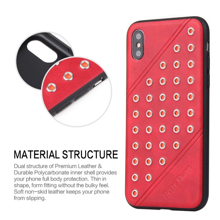 For iPhone X / XS Star Series Retro Crazy Horse Texture PU Leather Case
