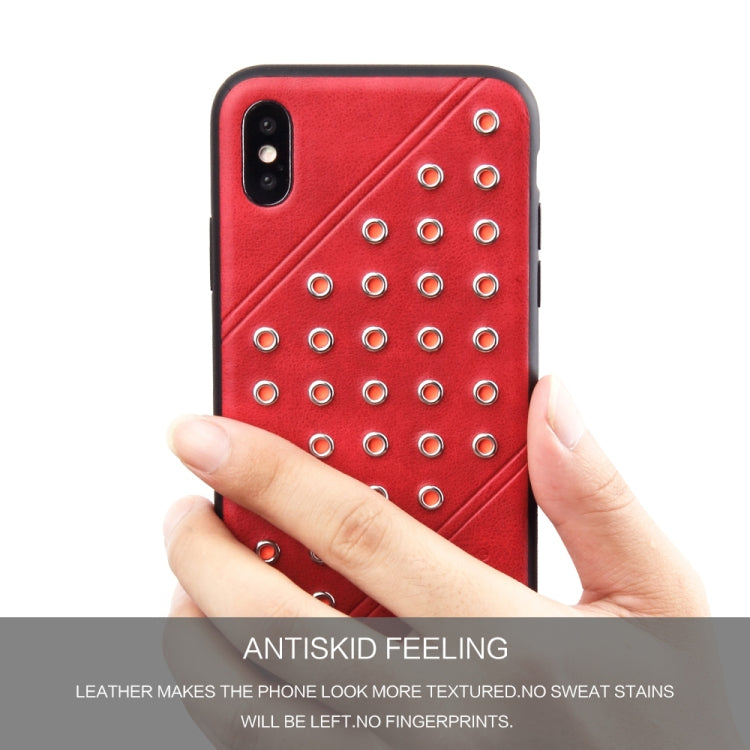 For iPhone X / XS Star Series Retro Crazy Horse Texture PU Leather Case