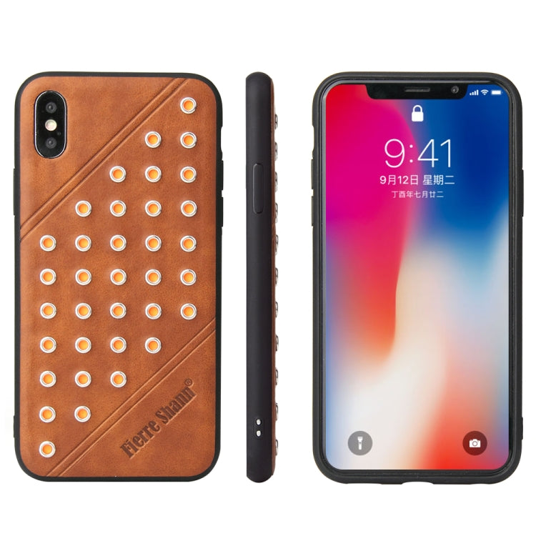 For iPhone X / XS Star Series Retro Crazy Horse Texture PU Leather Case