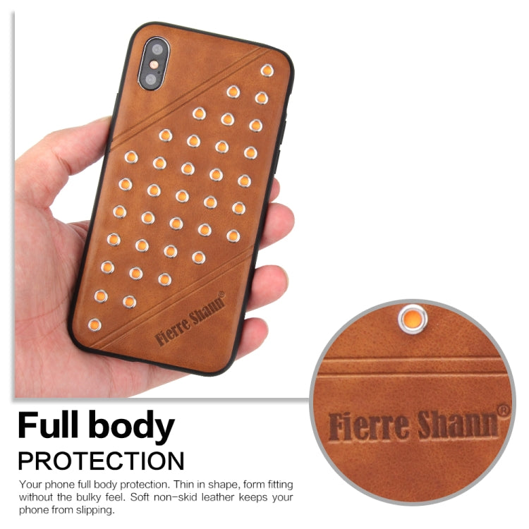 For iPhone X / XS Star Series Retro Crazy Horse Texture PU Leather Case