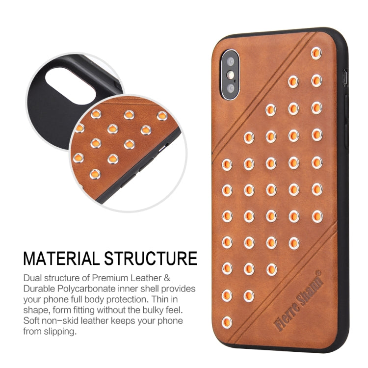 For iPhone X / XS Star Series Retro Crazy Horse Texture PU Leather Case