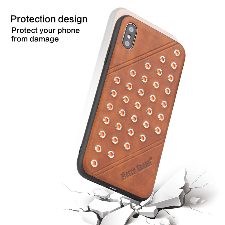 For iPhone X / XS Star Series Retro Crazy Horse Texture PU Leather Case