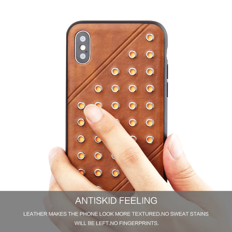 For iPhone X / XS Star Series Retro Crazy Horse Texture PU Leather Case