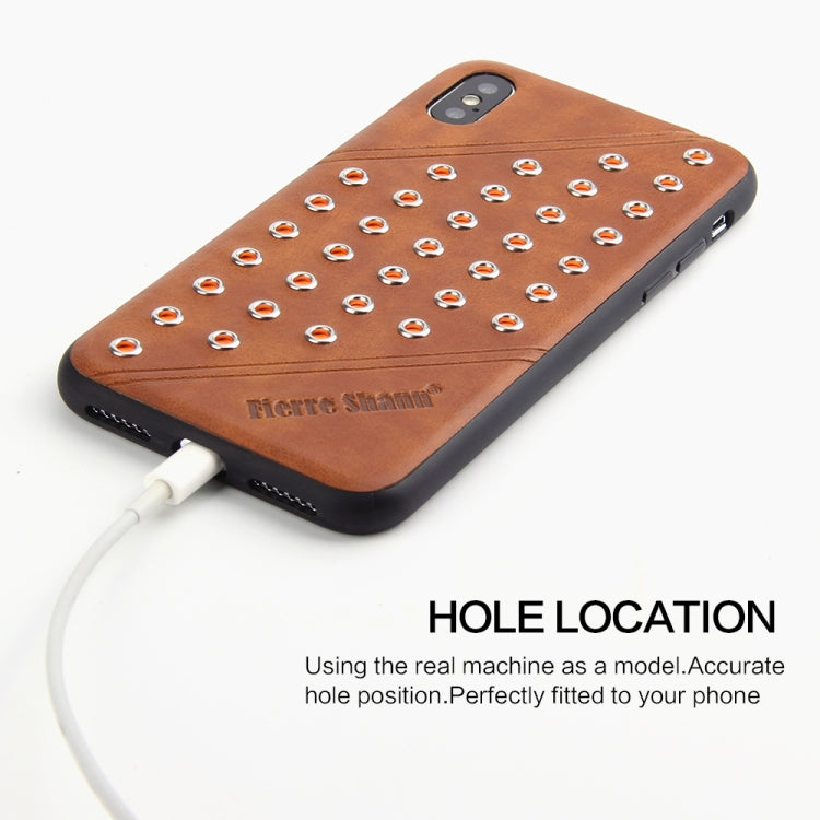 For iPhone X / XS Star Series Retro Crazy Horse Texture PU Leather Case