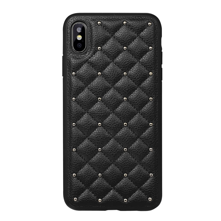 For iPhone X / XS SULADA Anti-slip TPU + Pasted Leather + Embedded Metal Rivets Case