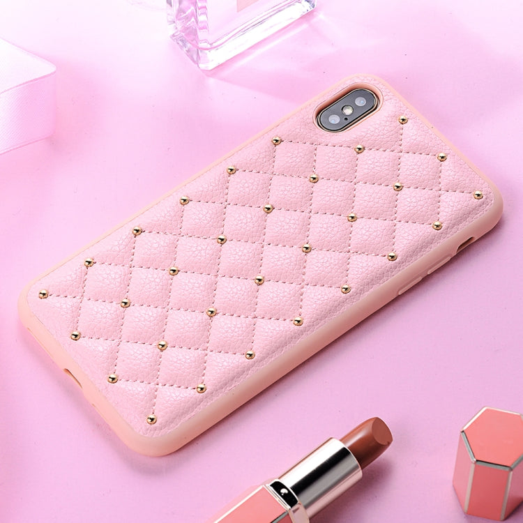 For iPhone X / XS SULADA Anti-slip TPU + Pasted Leather + Embedded Metal Rivets Case