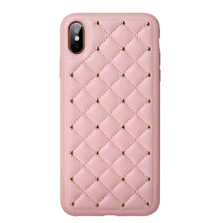 For iPhone X / XS SULADA Anti-slip TPU + Pasted Leather + Embedded Metal Rivets Case