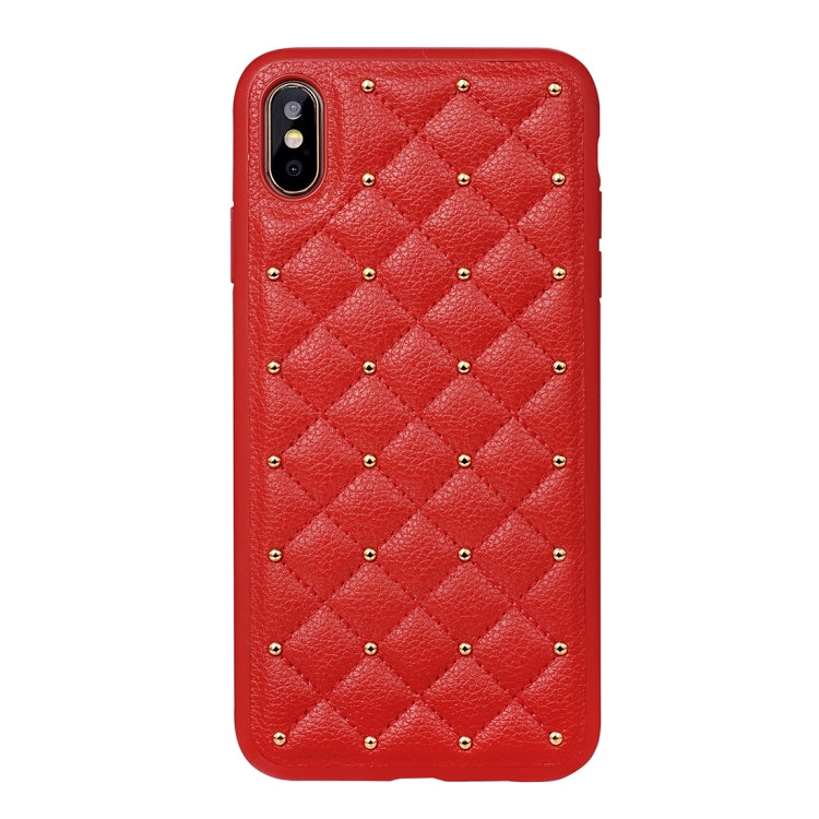 For iPhone X / XS SULADA Anti-slip TPU + Pasted Leather + Embedded Metal Rivets Case