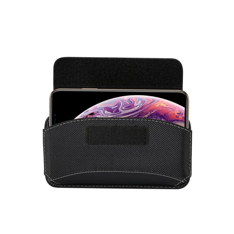 Men Universal Oxford Cloth Portable Mobile Phone Waist Pack Leather Case For 5.2 Inch or Below Smartphones(Black)