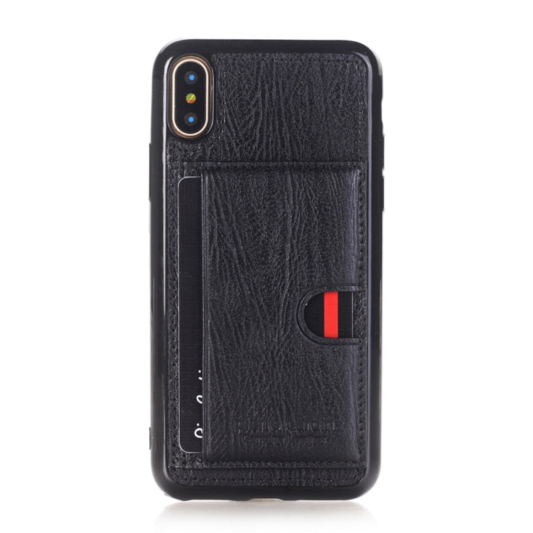 For iPhone X / XS Pierre Cardin PCL-P11 Shockproof TPU + Leather Protective Case with Holder & Card Slot