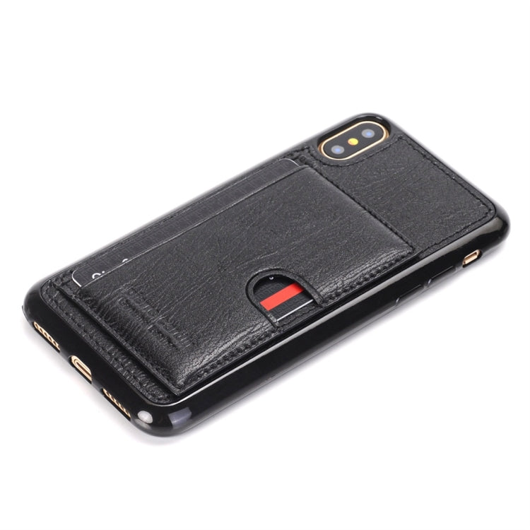 For iPhone X / XS Pierre Cardin PCL-P11 Shockproof TPU + Leather Protective Case with Holder & Card Slot